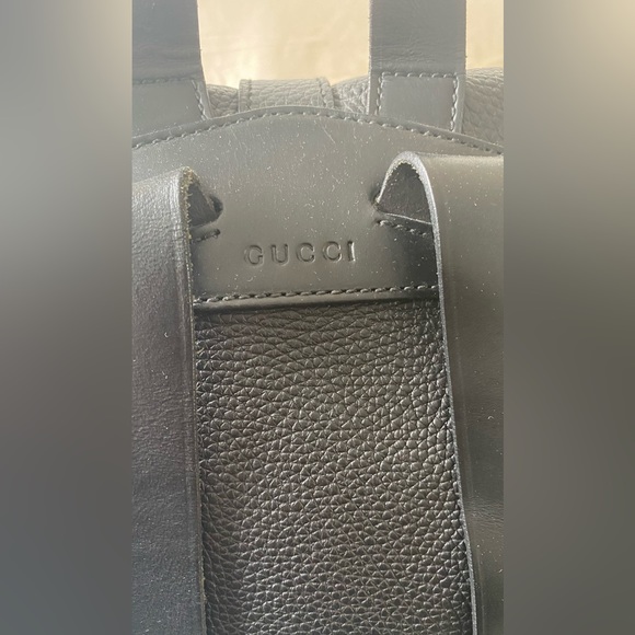 Gucci Black Leather Drawstring Backpack - Picture 5 of 11